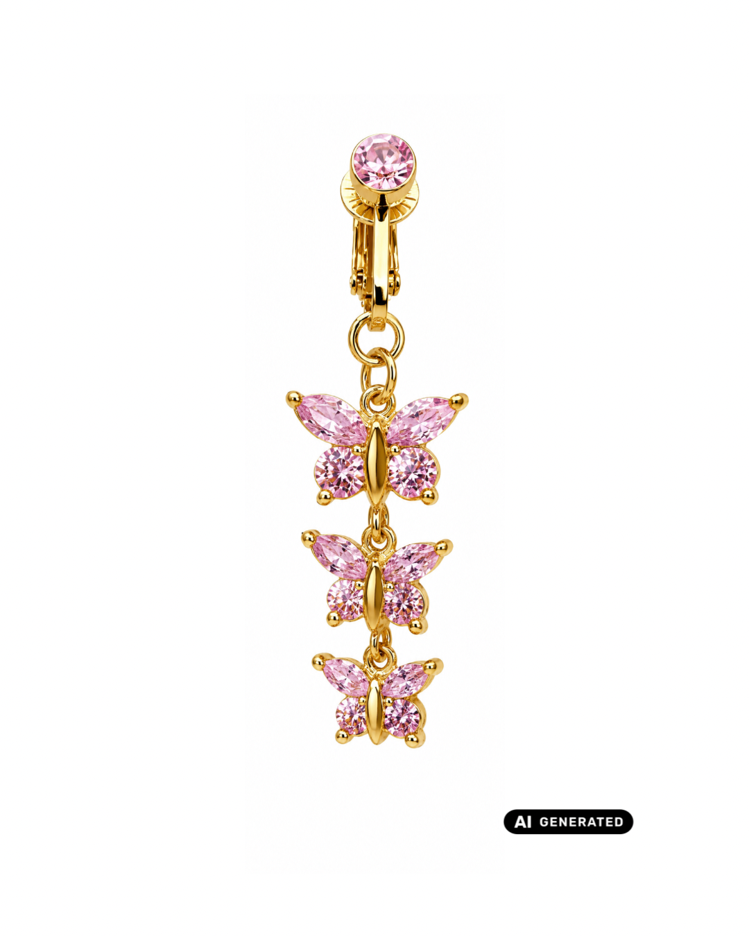 Fake Mariposa Bauchnabelpiercing-pink/gold