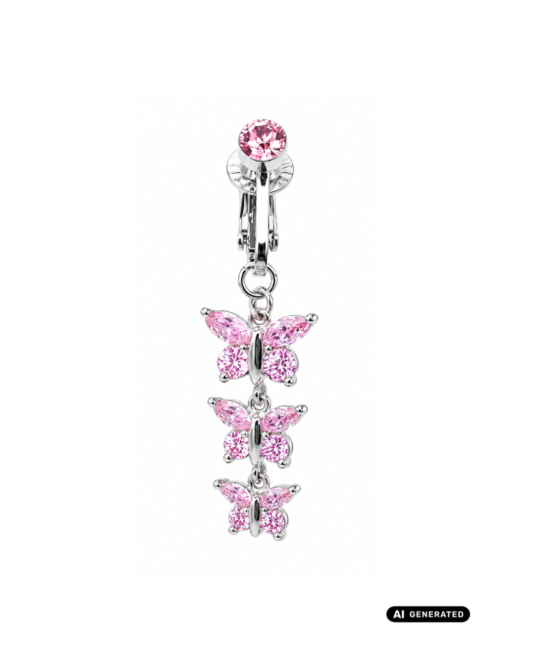 Fake Mariposa Bauchnabelpiercing-pink/silber