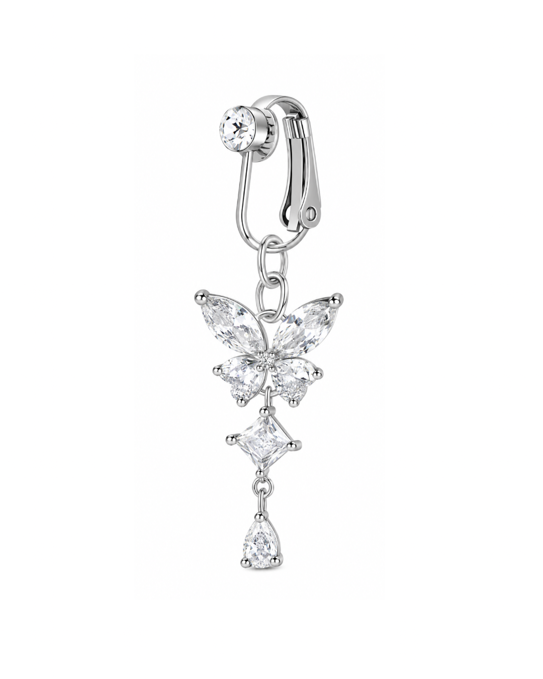 Angel Wings Fake Bauchnabelpiercing-silber
