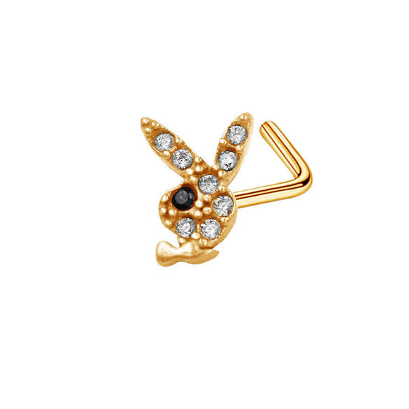 Piercing de nez lapin en or