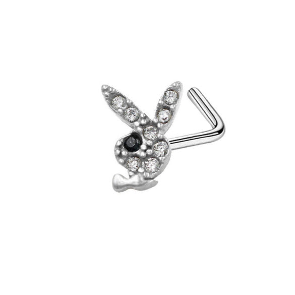 Piercing de nez lapin argenté