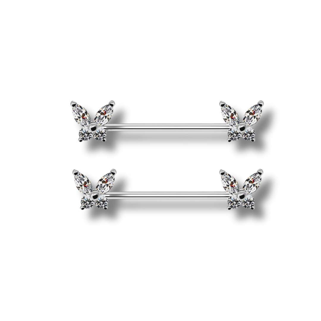 Mariposa Silber Nipple piercing