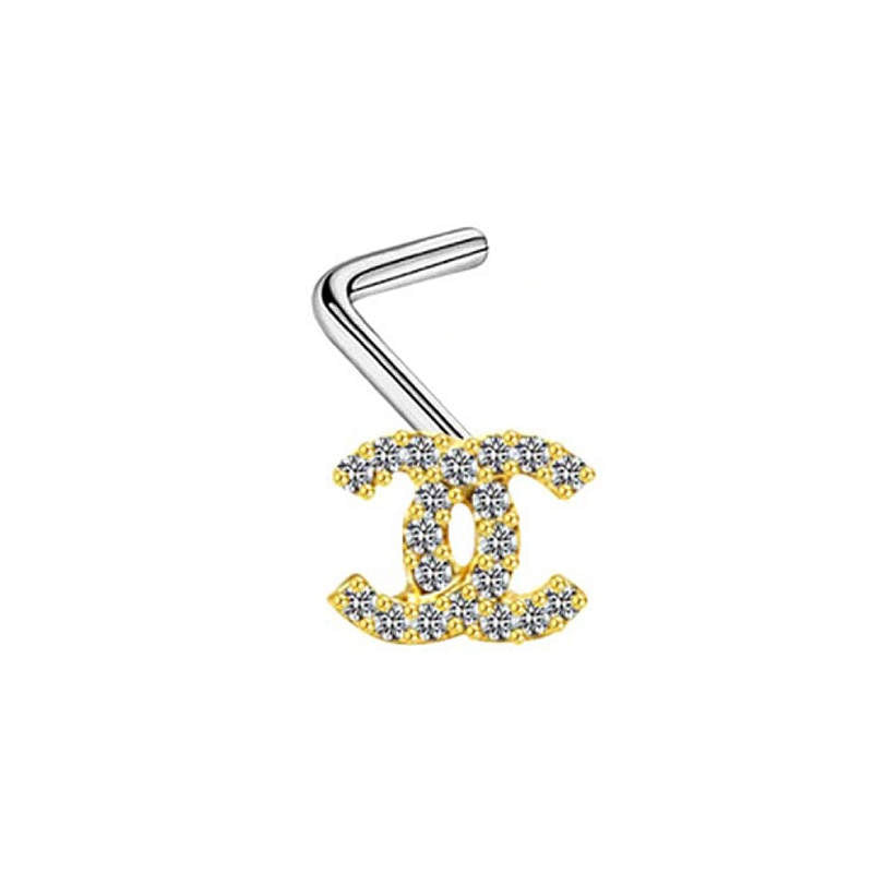 Chloe Nasenpiercing mit Strass Gold
